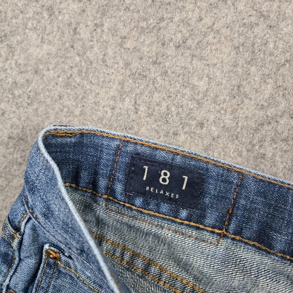 Lucky Brand 181 Relaxed Straight Jeans Mens 36x30 Blue Denim Whisker Baggy Y2K - Picture 3 of 12